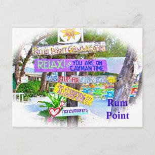 RUM POINT/GRAND CAYMAN/COLORFUL WOODEN SIGNS VYKORT