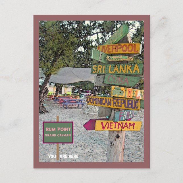 RUM POINT, GRAND CAYMAN-ÖARNA VYKORT (Framsida)