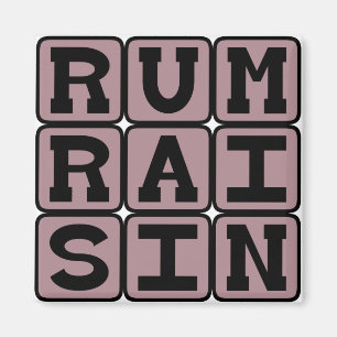 Rum Raisin, Ice Cream Flavor Magnet