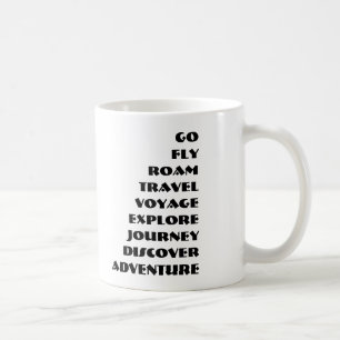 RUM, RESA, VOYAGE, EXPLORE, RESA, UPPTÄCK KAFFEMUGG