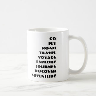 RUM, RESA, VOYAGE, EXPLORE, RESA, UPPTÄCK KAFFEMUGG