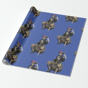 Rum Skeleton Party Pirat Wrapping Papper Presentpapper