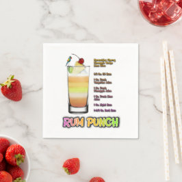 RUM SLÅR Cocktail Recipe Art Pappersservett