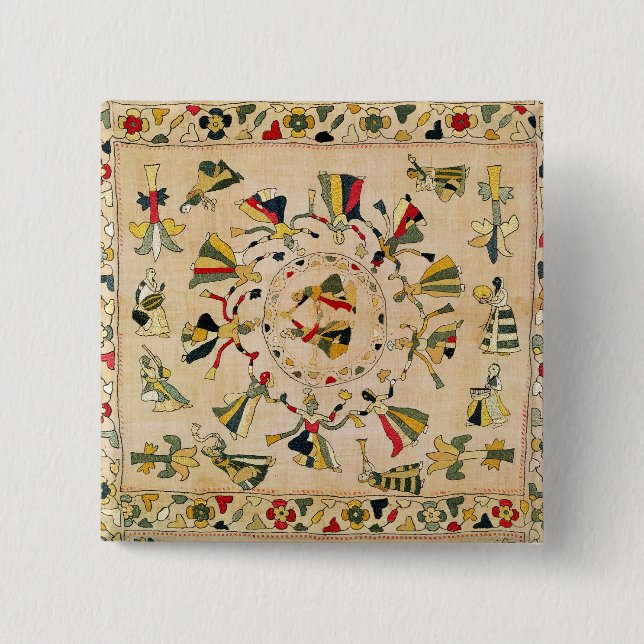 Rumal: kvadrera broderi täcker visningpunjabien knapp (Framsida)