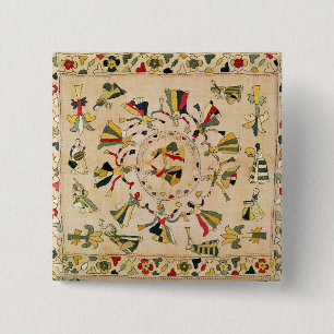 Rumal: kvadrera broderi täcker visningpunjabien knapp