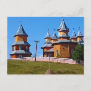 Rumänien, en ny kyrka i Moldavien på landsbygden Vykort