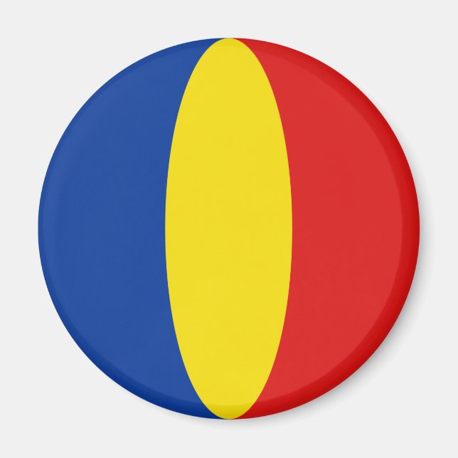Rumänien Fisheye Flagga Magnet (Framsidan)
