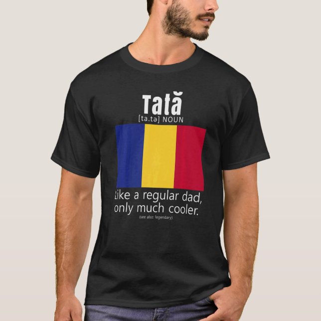 Rumänien Flagga Fars dag i Amerikanska patriot T Shirt (Framsida)