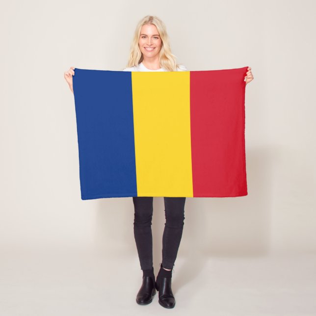 Rumänien flagga fleecefilt (På plats)
