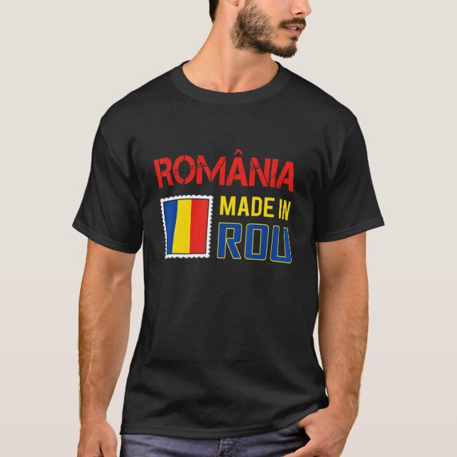 Rumänien Flagga för Rumänien rumänska T Shirt (Framsida)