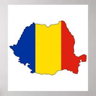Rumänien Flagga fullt storlek Poster
