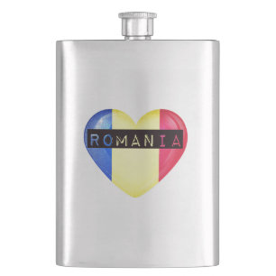 Rumänien Flagga Heart Fickplunta