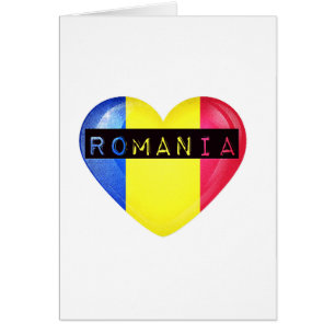 Rumänien Flagga Heart Hälsningskort