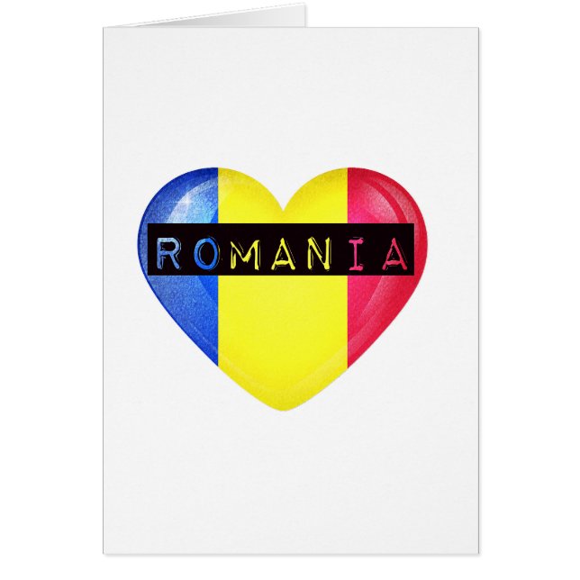 Rumänien Flagga Heart Hälsningskort (Framsidan)