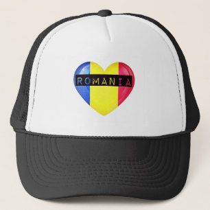 Rumänien Flagga Heart Keps