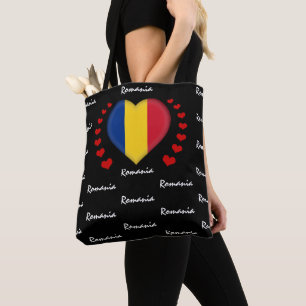Rumänien Flagga & Heart, Rumänska Flagga /sport Tygkasse