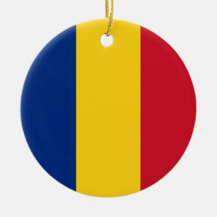 Rumänien Flagga Julgransprydnad Keramik