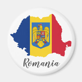 Rumänien Flagga Karta Magnet
