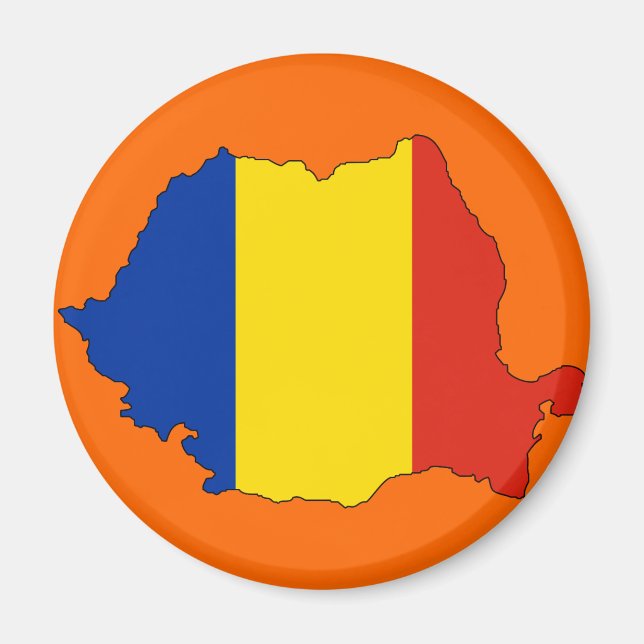 Rumänien flagga karta magnet (Framsidan)