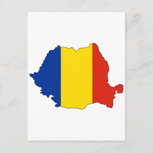 Rumänien flagga karta vykort
