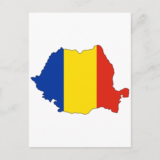 Rumänien flagga karta vykort (Framsida)