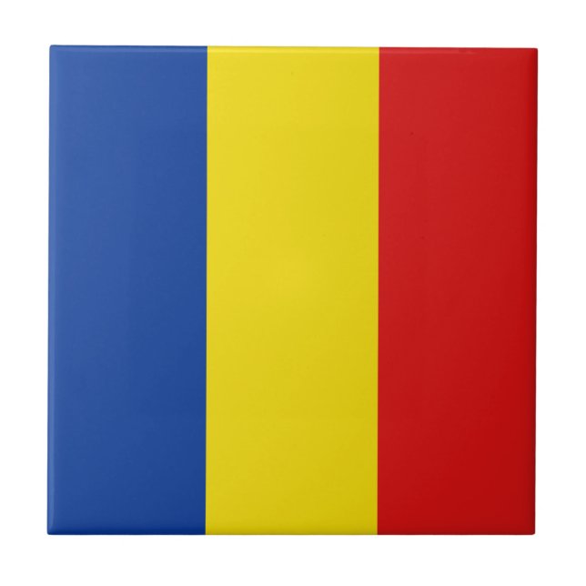 Rumänien Flagga Keramisk Platta Kakelplatta (Framsidan)