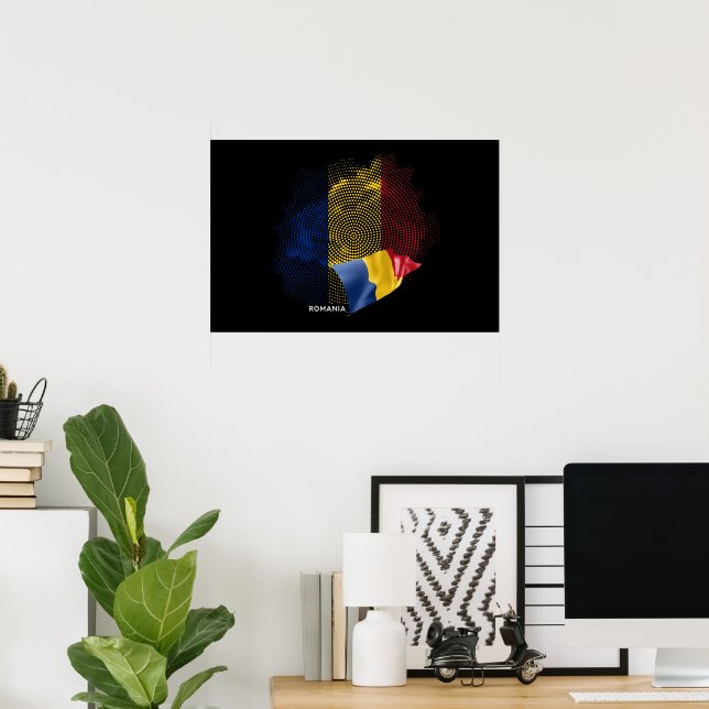 Rumänien flagga poster (Hemmakontoret)