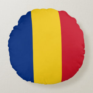 Rumänien flagga rund kudde