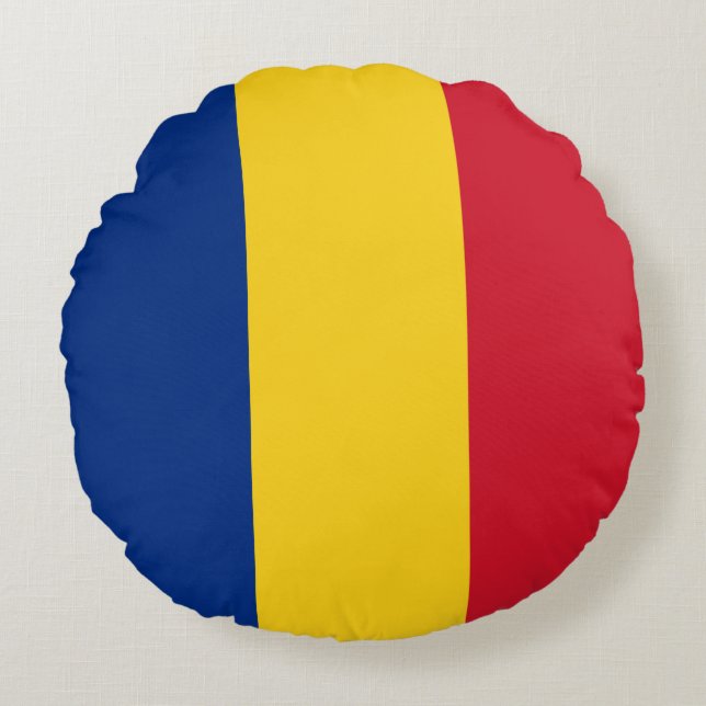 Rumänien flagga rund kudde (Framsidan)