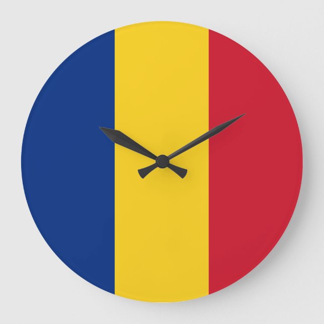 Rumänien Flagga Stor Klocka (Framsida)