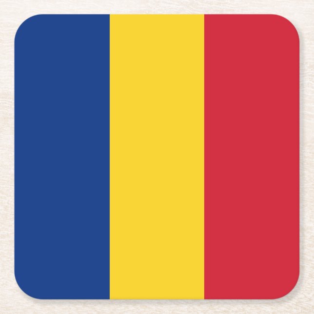 Rumänien flagga underlägg papper kvadrat (Framsidan)