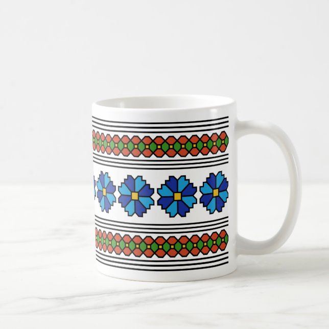 rumänien folk art motif cikoriarot kaffemugg (Höger)