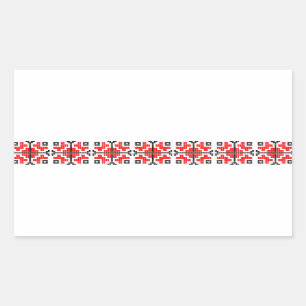 rumänien folketnisk blommigt, geometrisk motif cos rektangulärt klistermärke