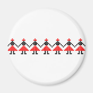 rumänien folketnisk dans geometrisk motif costume magnet