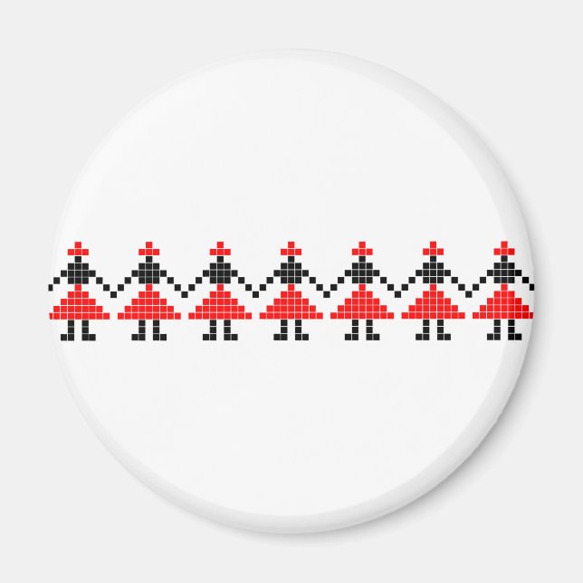 rumänien folketnisk dans geometrisk motif costume magnet (Framsidan)