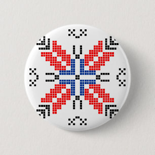 rumänien folkmotiv, traditionell etnisk symbol knapp