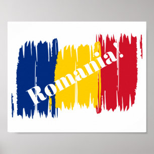 Rumänien för konstnärligt penseldrag poster