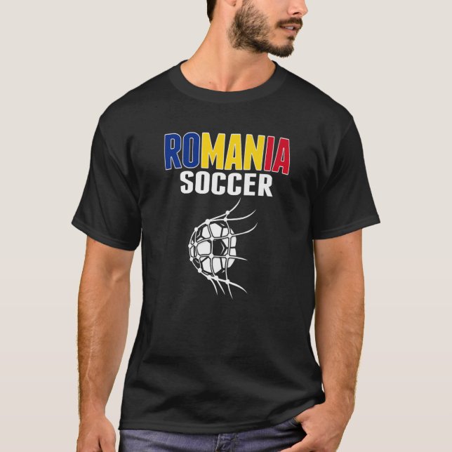 Rumänien fotbollsbuss i rumänska fotbollsdyna t shirt (Framsida)