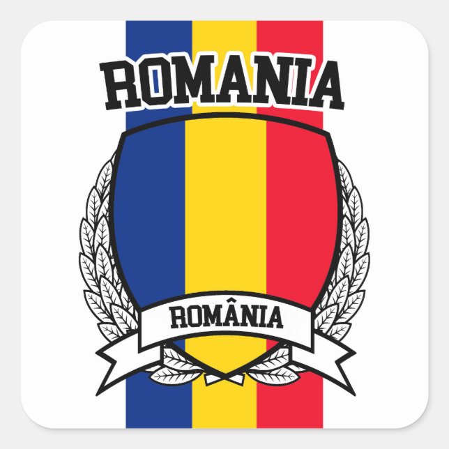 Rumänien Fyrkantigt Klistermärke (Framsida)