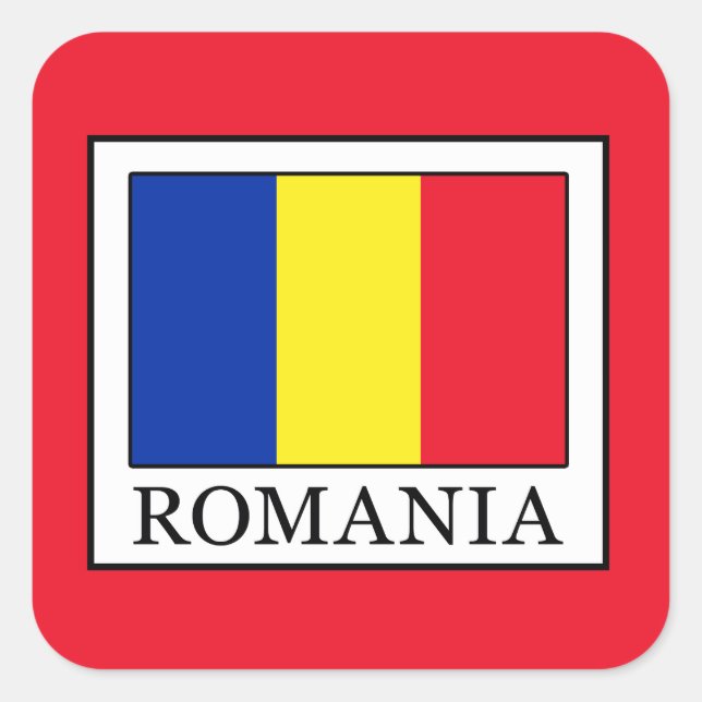 Rumänien Fyrkantigt Klistermärke (Framsida)