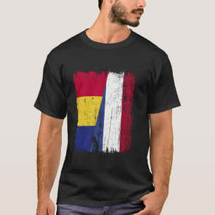 Rumänien Holland Halva Flagga Rumänskt kulturarv T Shirt