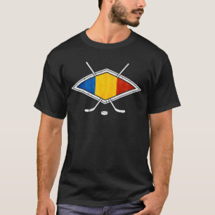 Rumänien Ice Hockey T-Shirt med back Print