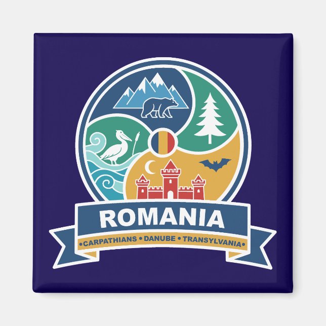 Rumänien Karpaterna Donau Transsylvanien Magnet (Framsidan)