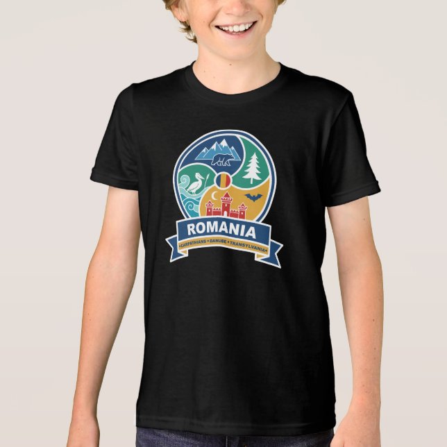 Rumänien Karpaterna Donau Transsylvanien T Shirt (Framsida)
