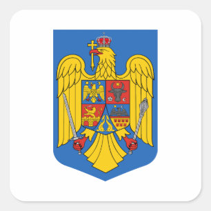 Rumänien landskapsvapen symbol emblem flagga fyrkantigt klistermärke
