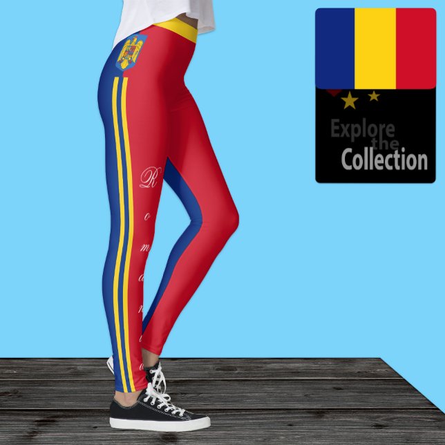 Rumänien mode, rumänska Flagga/idrott Leggings (Skapare uppladdad)
