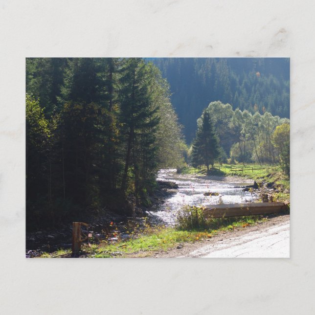 Rumänien Moldavien, flod i bergen Vykort (Framsida)