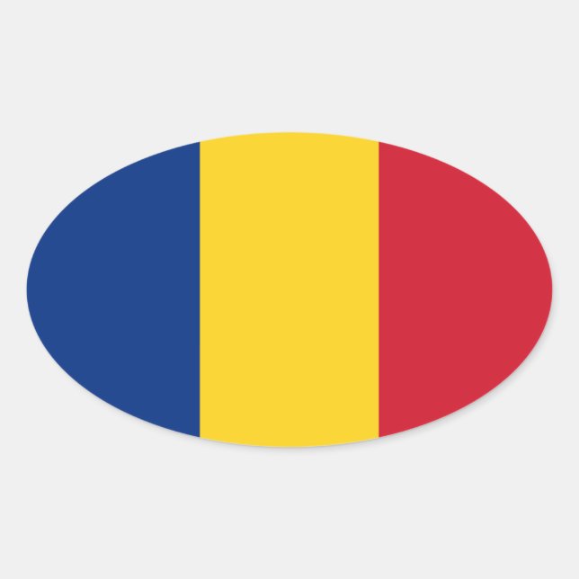 Rumänien Ovalt Klistermärke (Framsida)