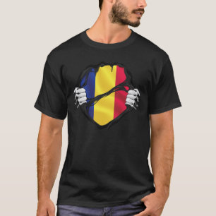 Rumänien Pure Roots Flagga Black T Shirt
