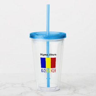 Rumänien Rumänsk Flagga Svart Personalisering Take Away Mugg